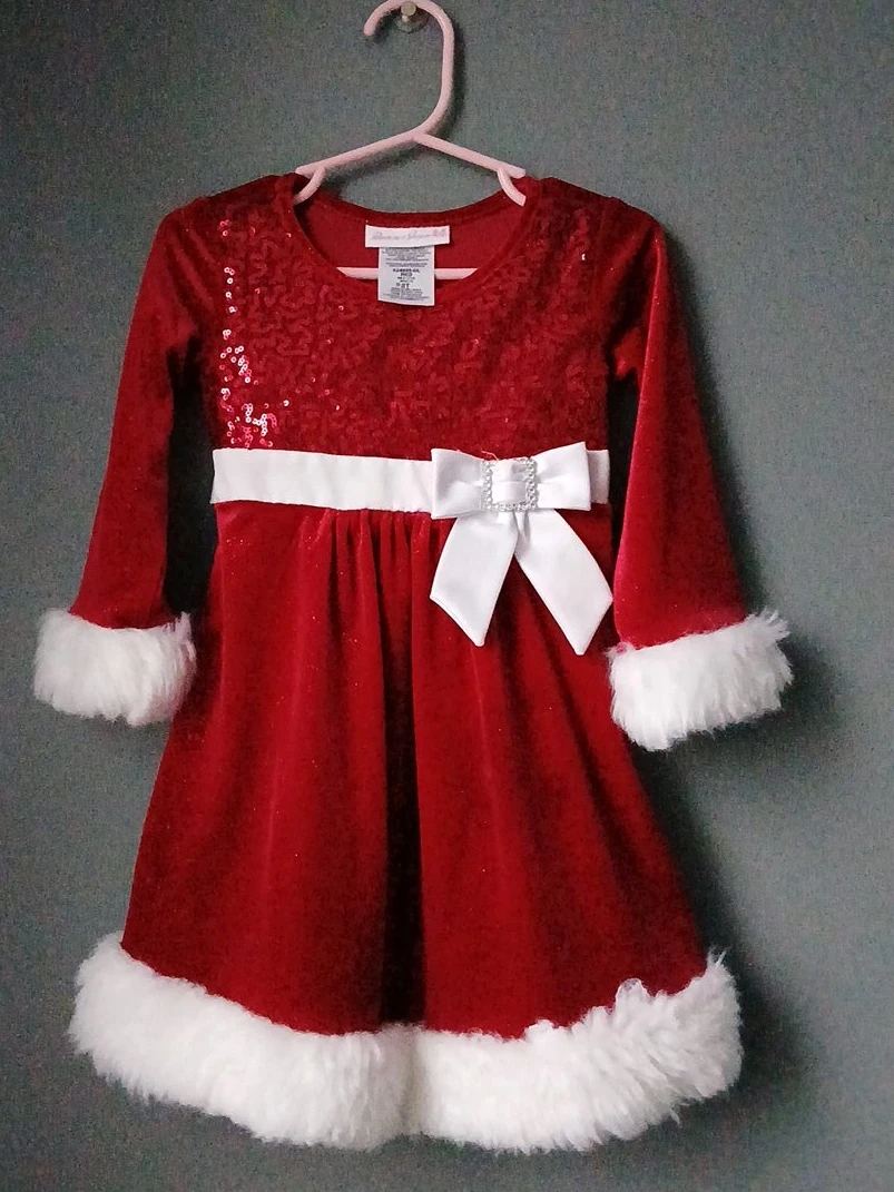 Bonnie Jean Red Velvet Christmas Dress - 2T