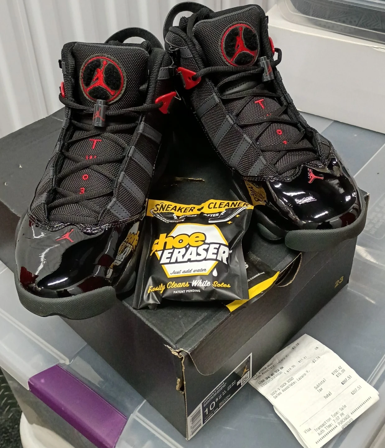 Air Jordan 6 Rings Men's Shoes Black/Red Size 10