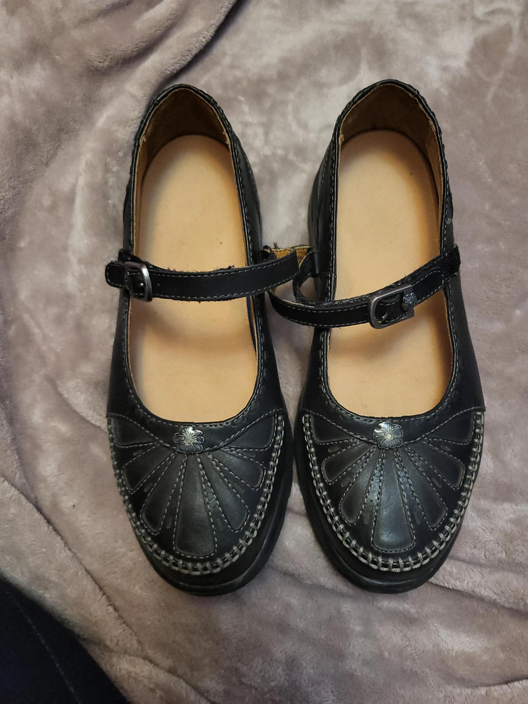 Dr. Comfort Paradise Leather Mary Janes - Size 7W