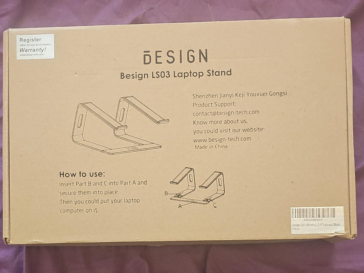 New Besign LS03 Black Laptop Stand