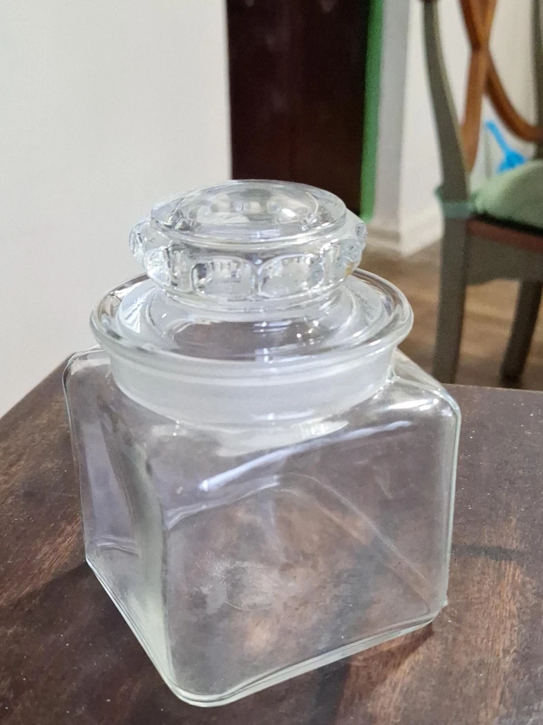 Clear Glass Square Jar with Lid