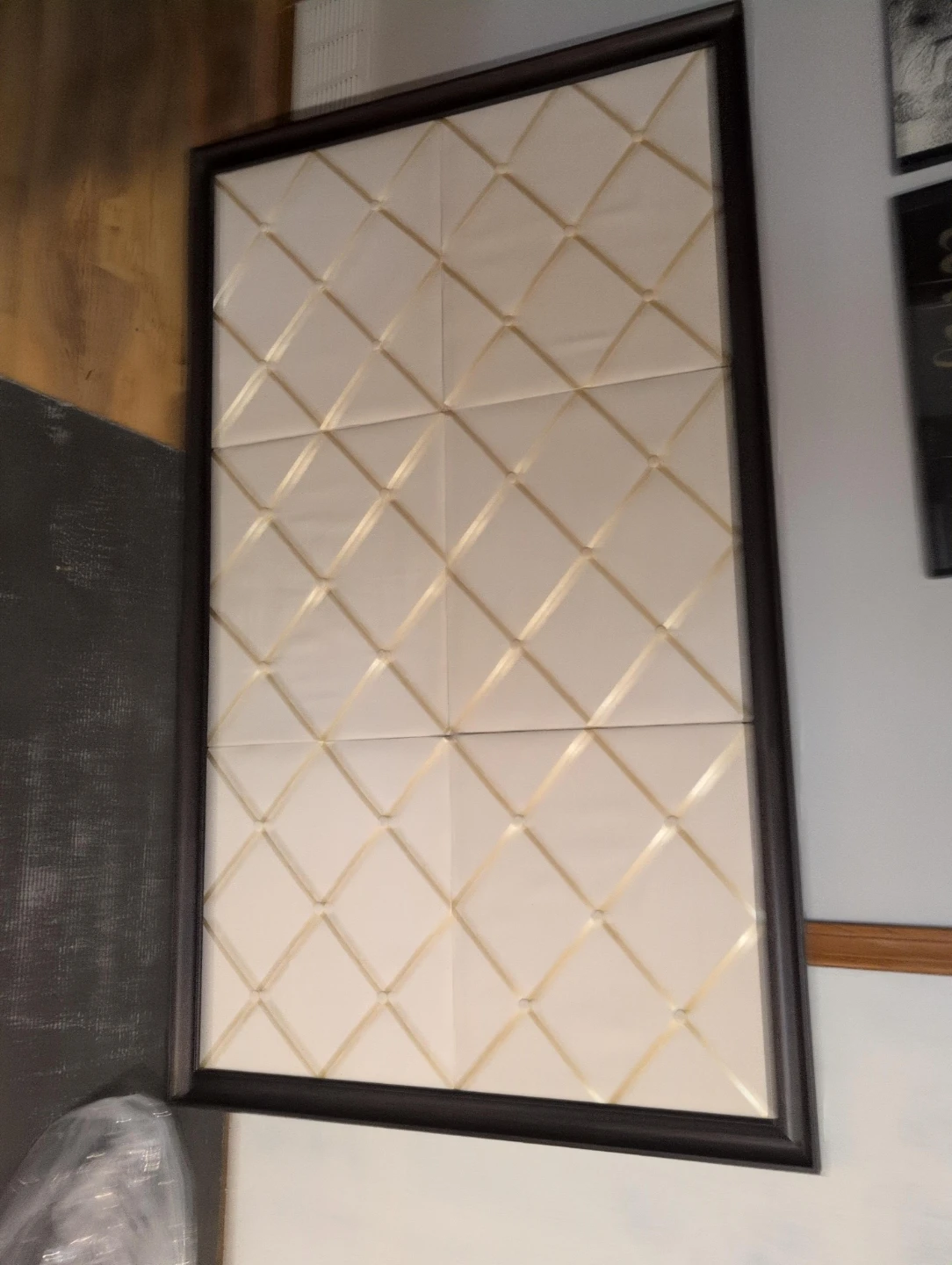 Decorative Wall Panel - Cream with Gold Accents