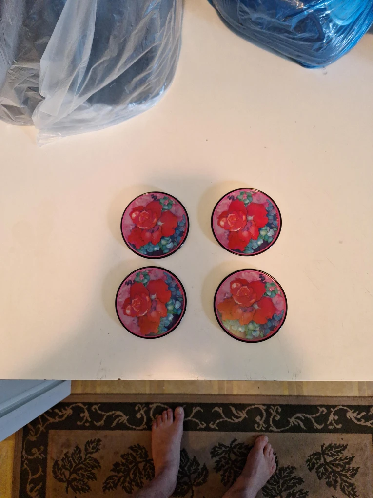 Floral Drink Coasters - Set of 4