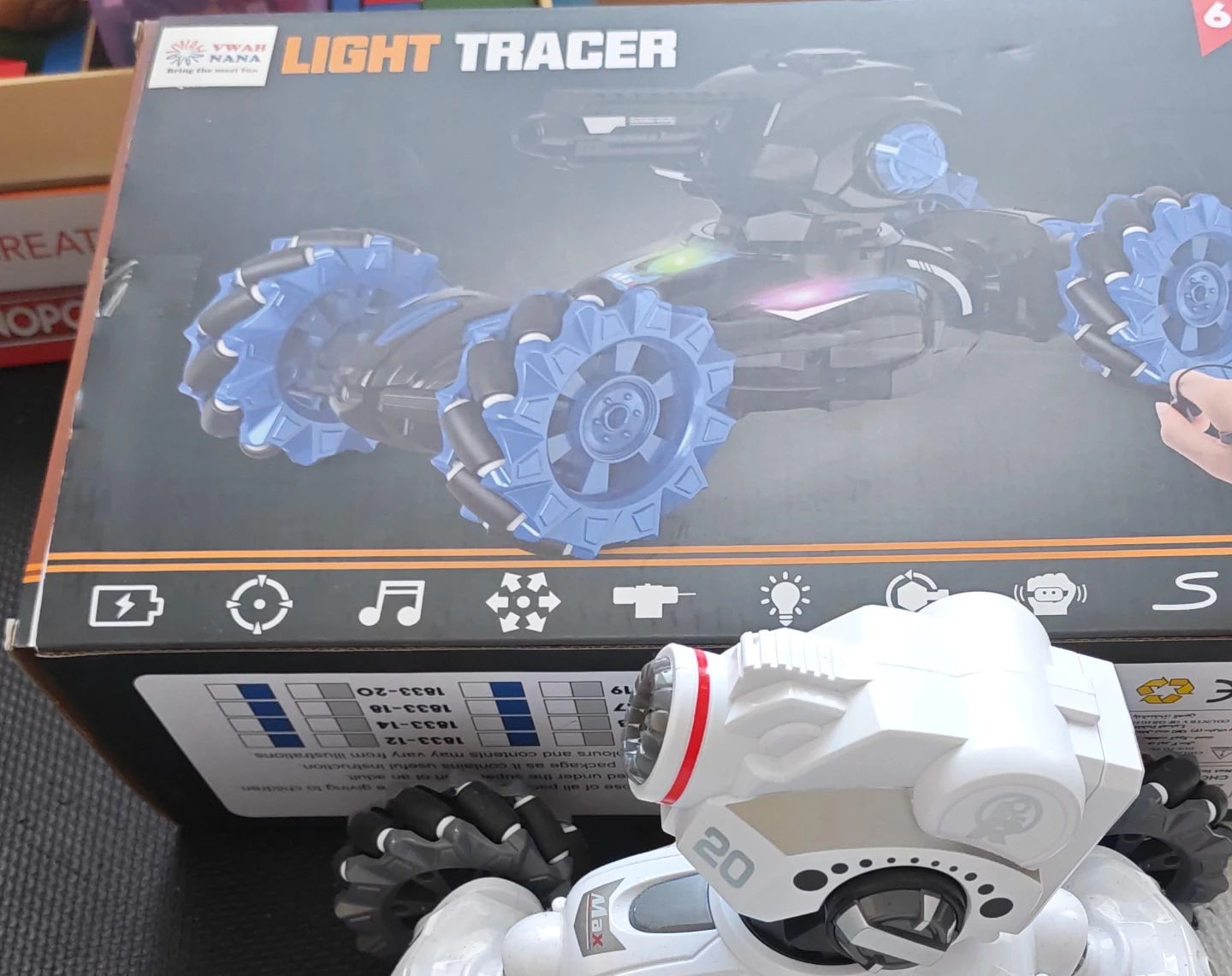 VWAH NANA Light Tracer Remote Control Stunt Car