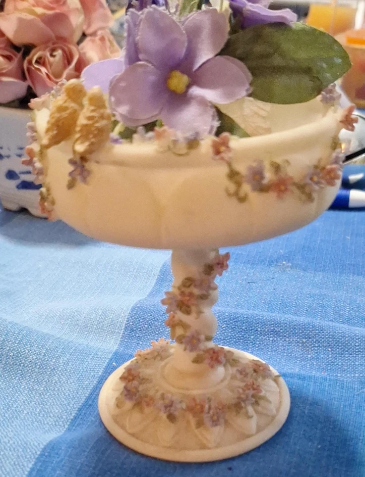 Decorative Pedestal with Faux Flowers