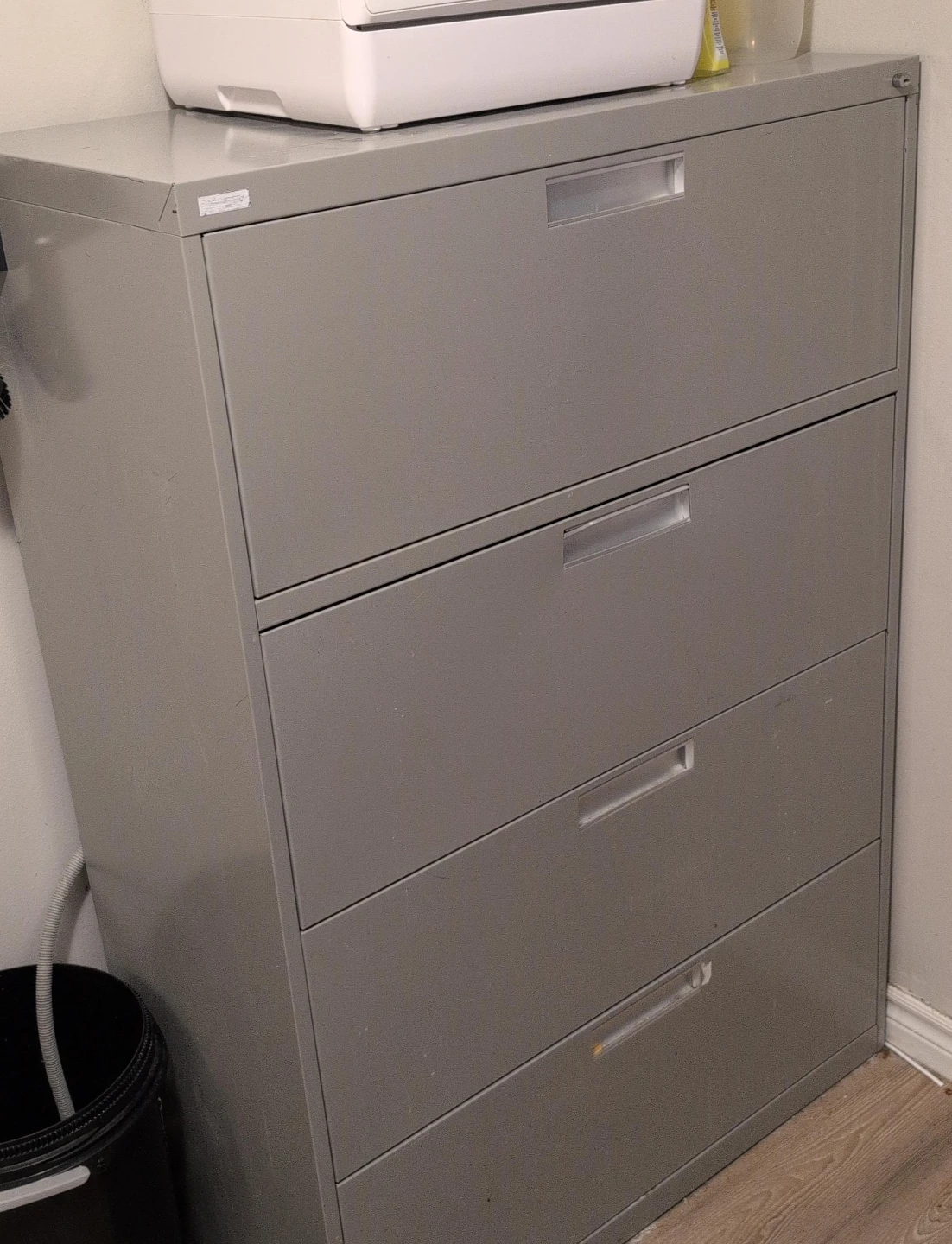 Grey 4-Drawer Filing Cabinet