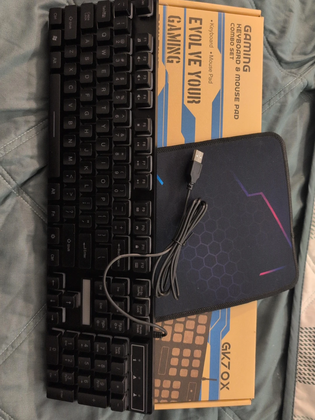 Gaming Keyboard and Mouse Pad Combo Set