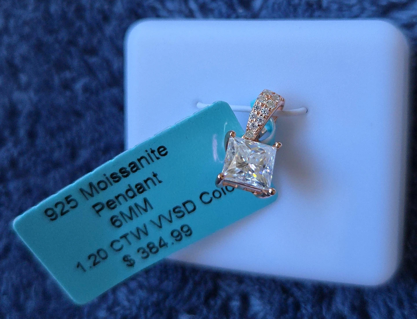 925 Moissanite Pendant 6MM
