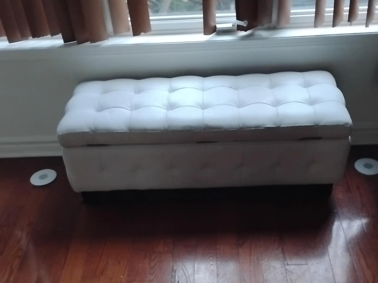 White Storage Ottoman Bench