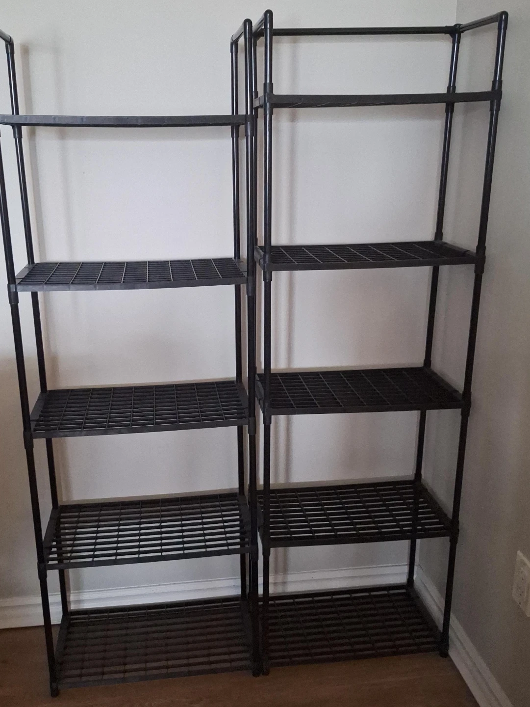 Set of 2 Black 5-Tier Shelving Units