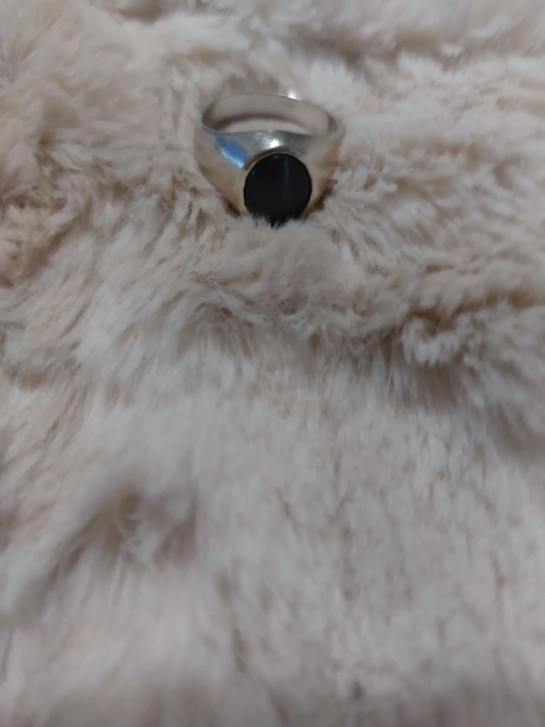 Silver Ring with Black Stone