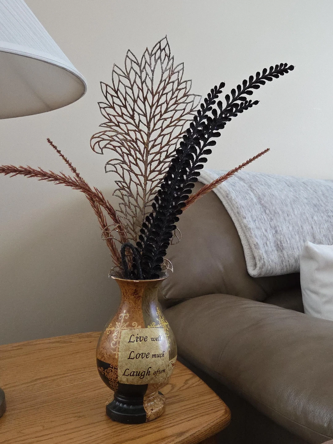 Decorative Vase with Artificial Floral Arrangement