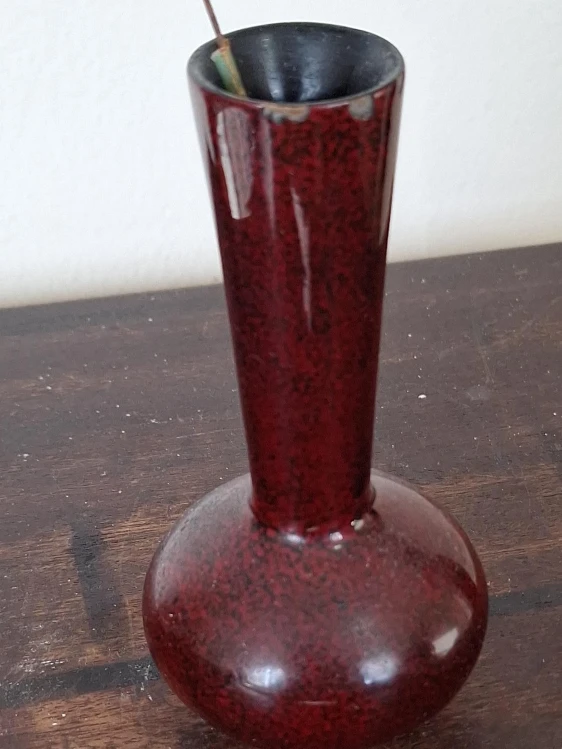 Red Speckled Ceramic Vase