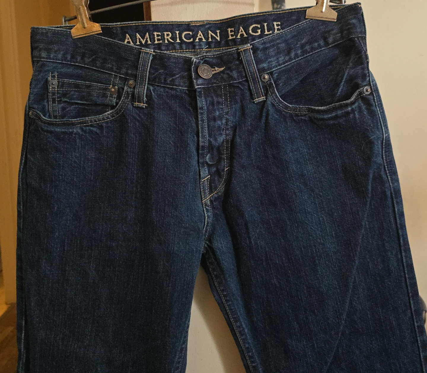 American Eagle Men's Straight Fit Jeans - Dark Wash