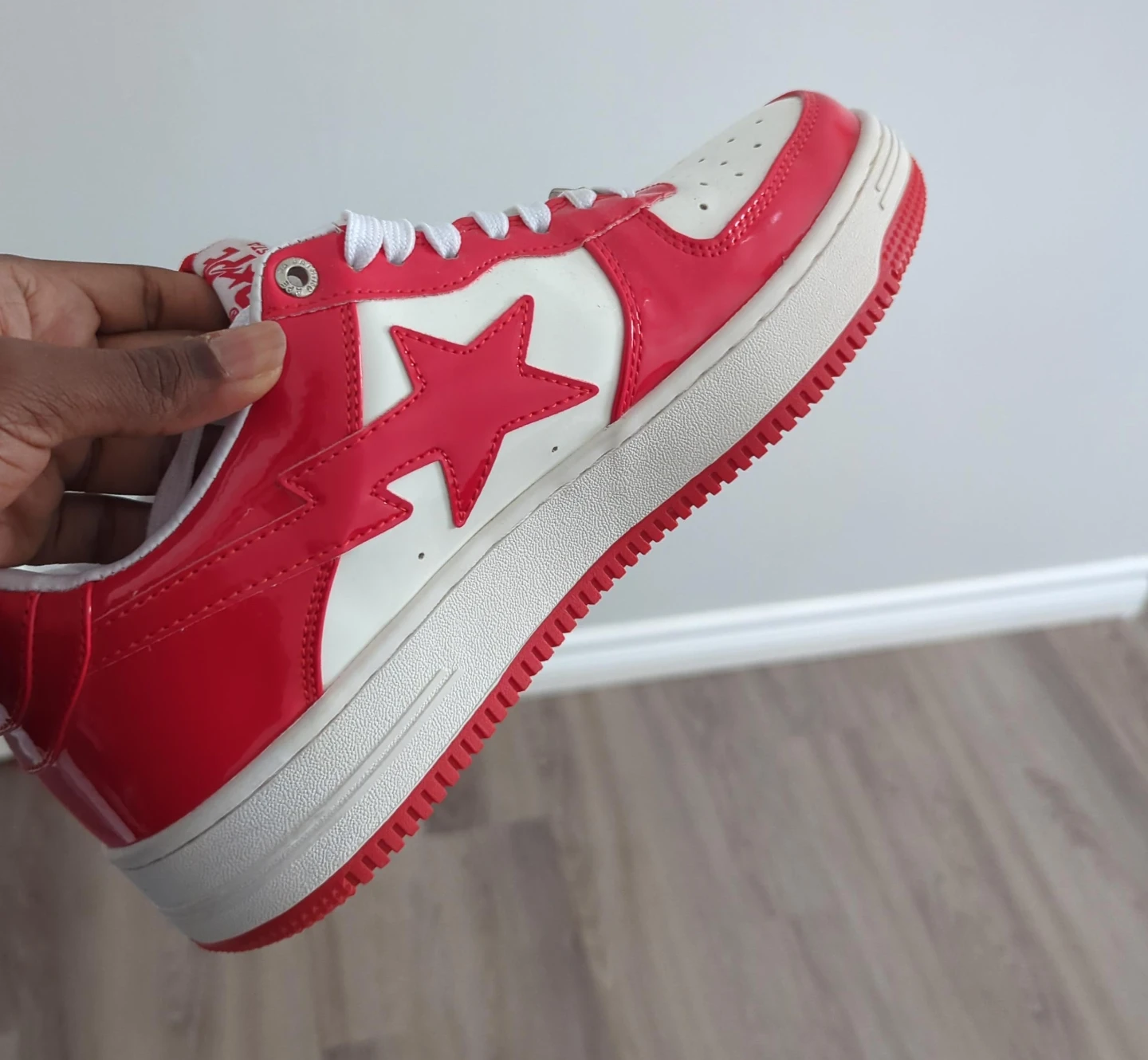 BAPE STA Red & White Sneakers