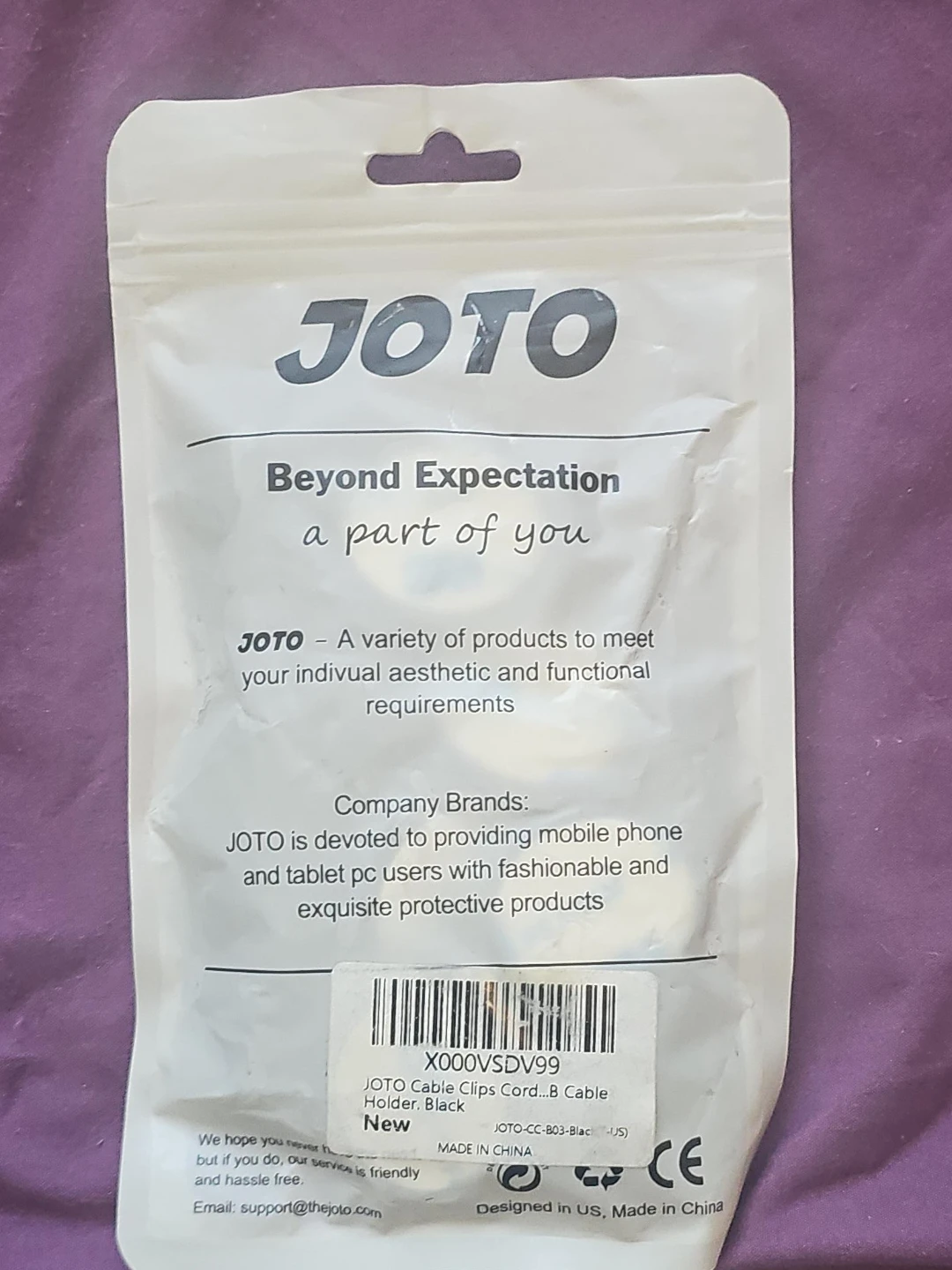 JOTO Cable Clips Cord Holder - Black