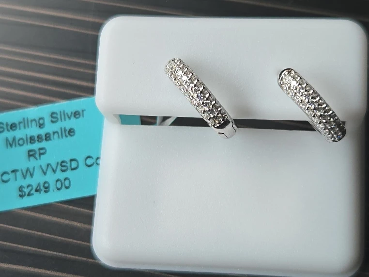 Moissanite Sterling Silver Earrings