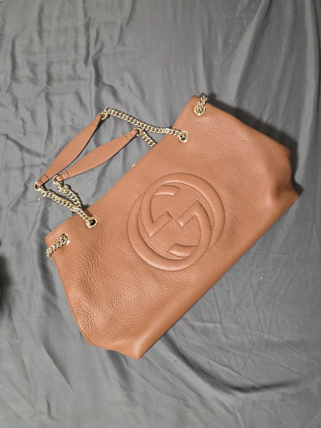 Gucci SoHo Chain Tote Bag - Brown Leather