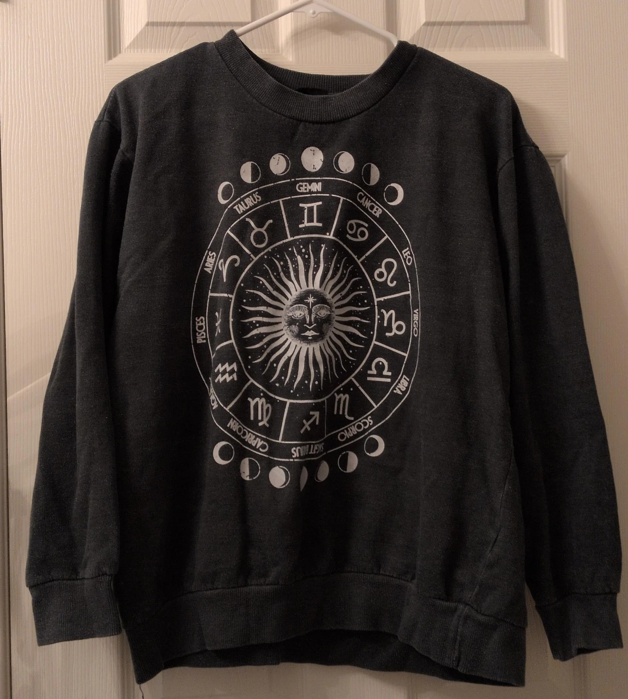 Zodiac Print Crewneck Sweatshirt
