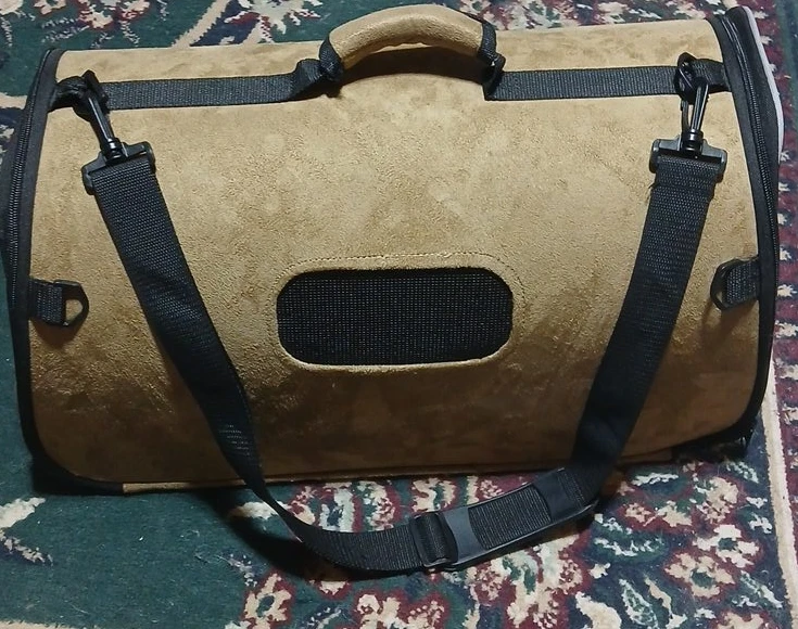 Suede Pet Carrier Bag with Mesh Window - photo 4