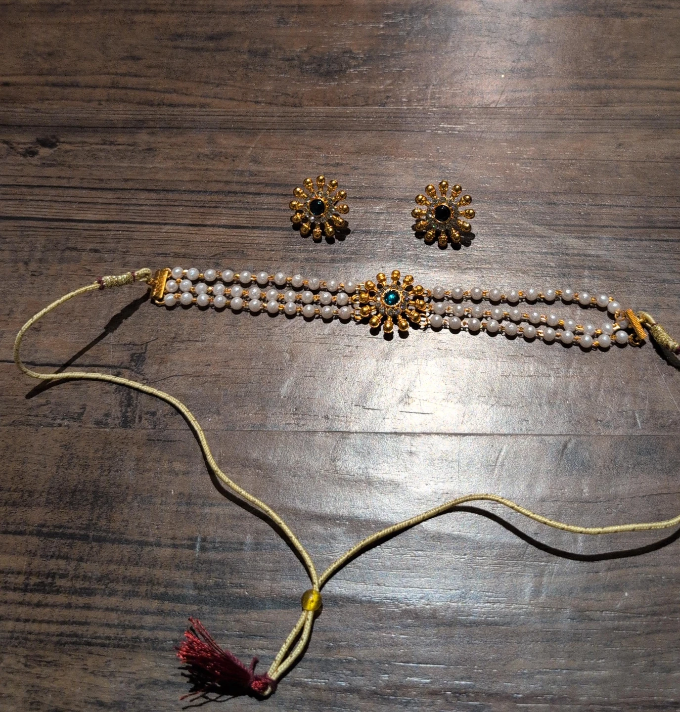 Pearl Necklace and Earring Set