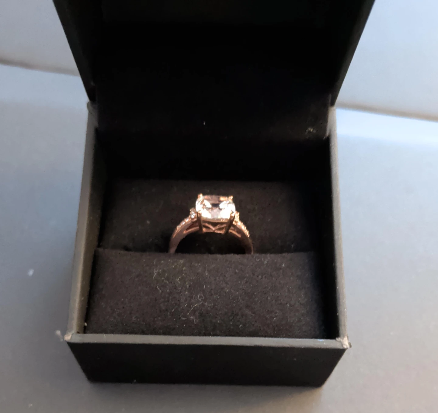 Rose Gold Princess Cut Engagement Ring