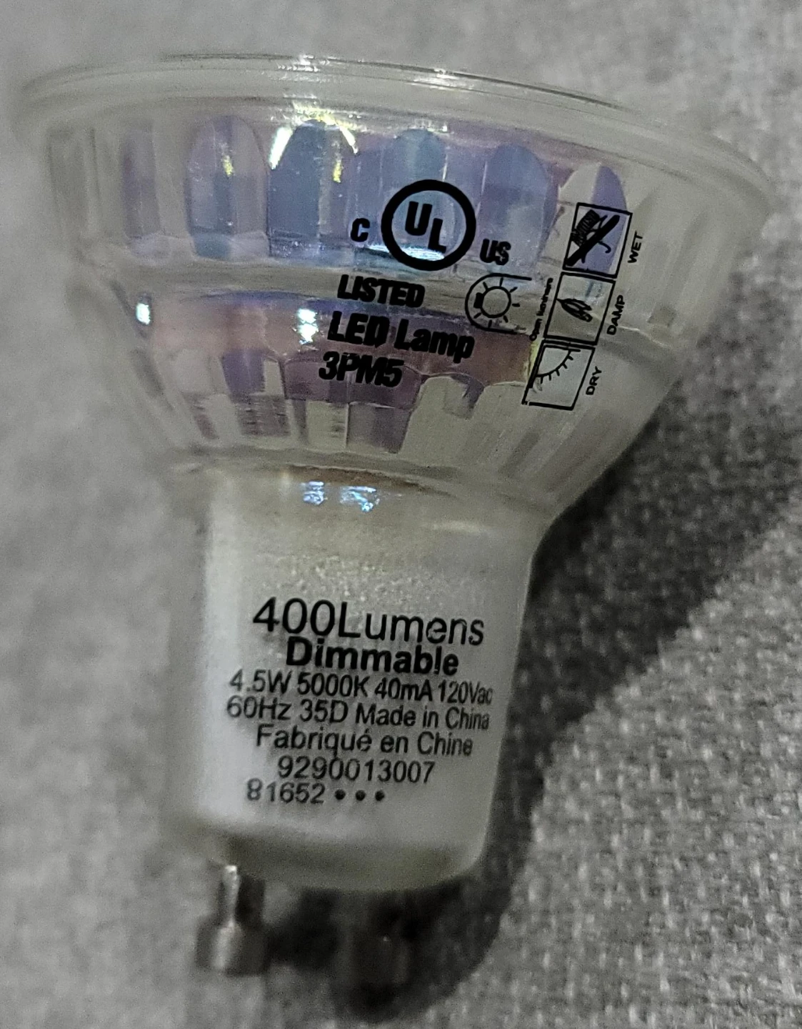 Philips GU10 led bulb. 400 Lumens Dimmable LED Lamp