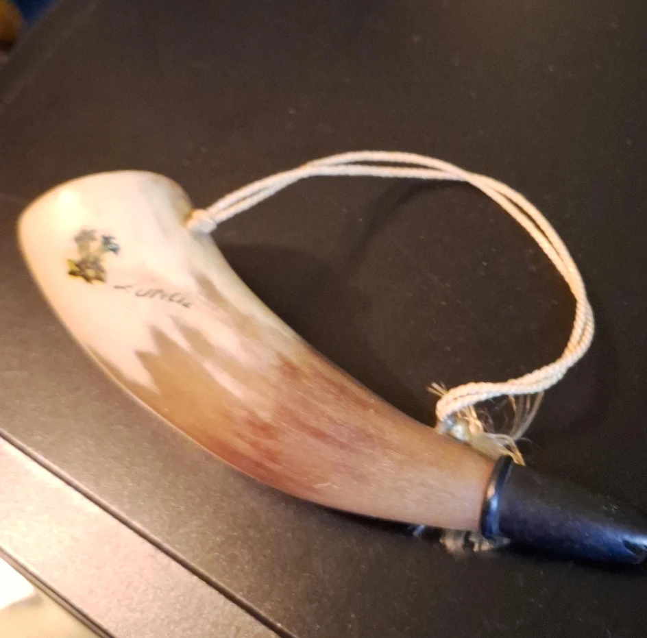 Decorative Horn with Nautical Scene