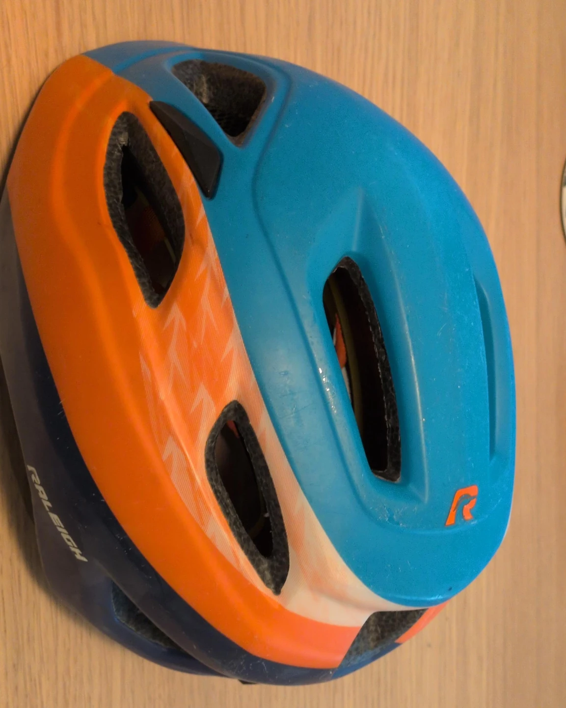 Raleigh Child Bike Helmet - Blue & Orange