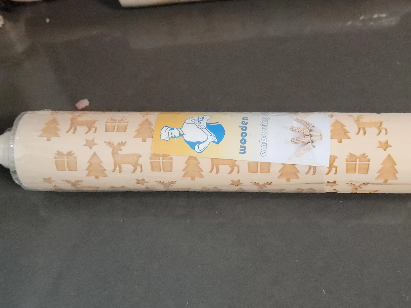 Wooden Embossing Rolling Pin
