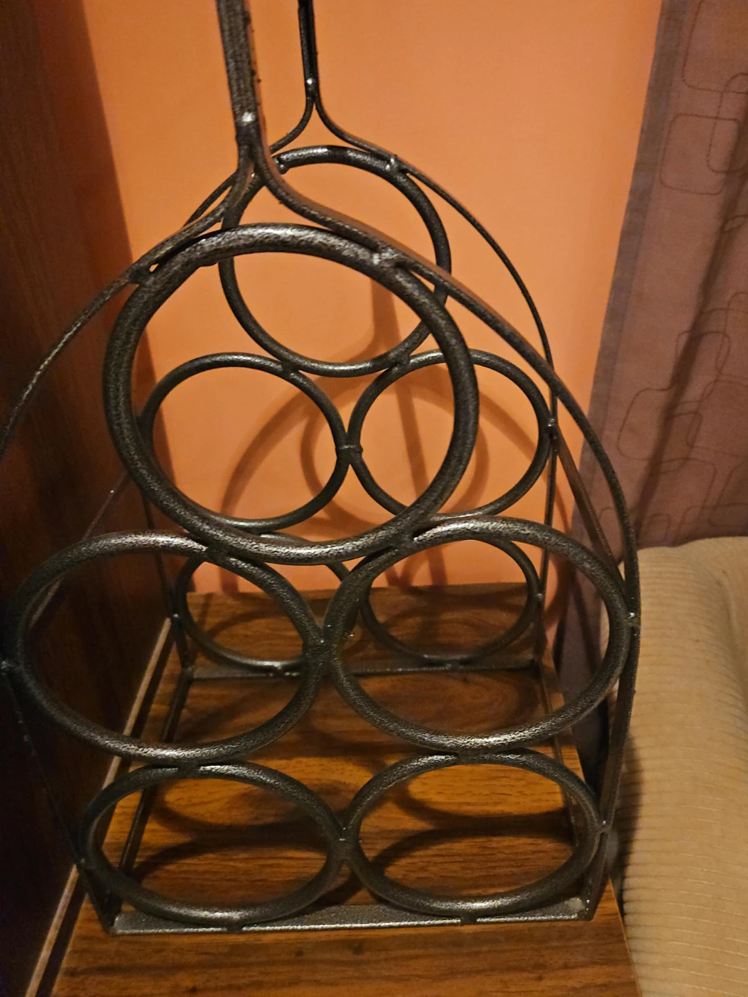 Metal Wine Rack - Holds 6 Bottles