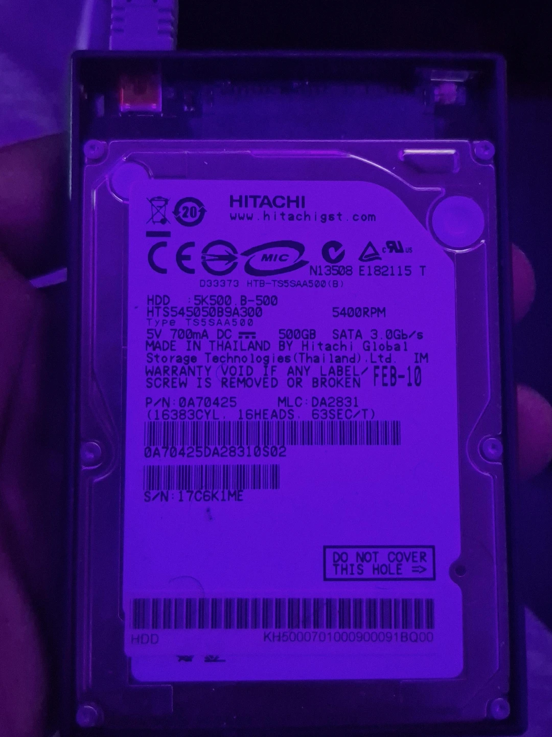 Hitachi 500GB HDD