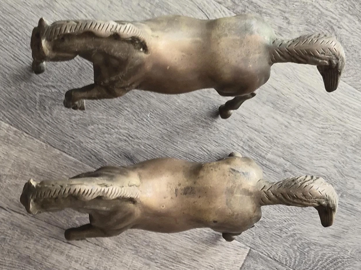 Vintage Brass Horse Figurines - Set of 2