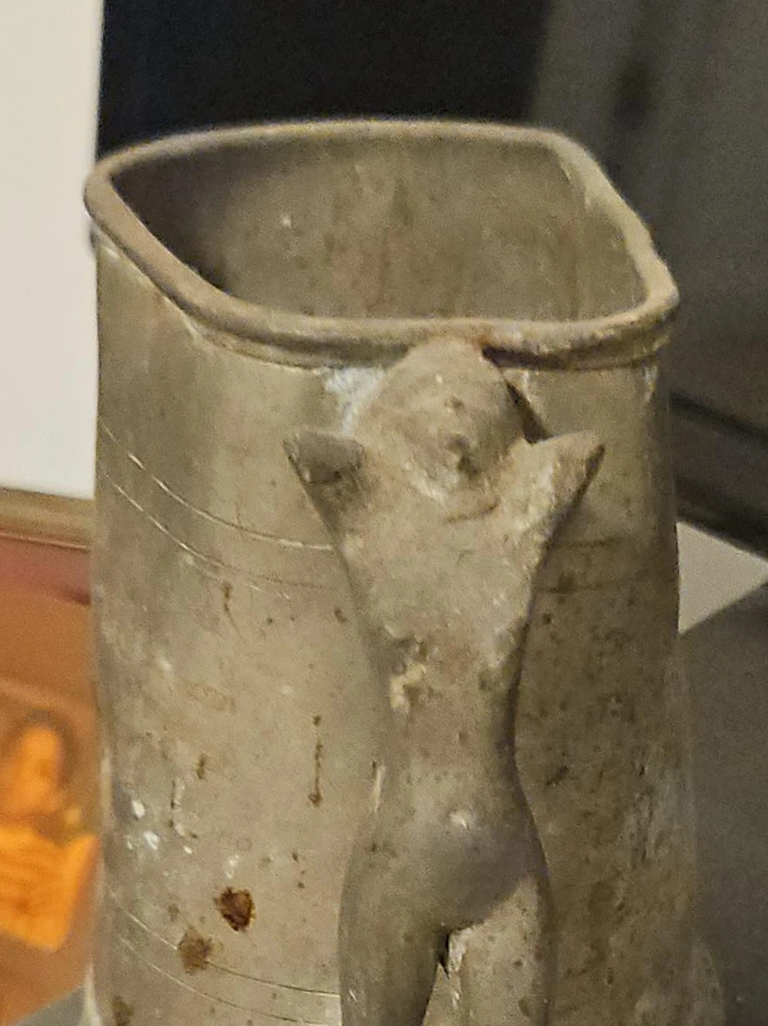 Pewter Cup with Woman Figure Handle