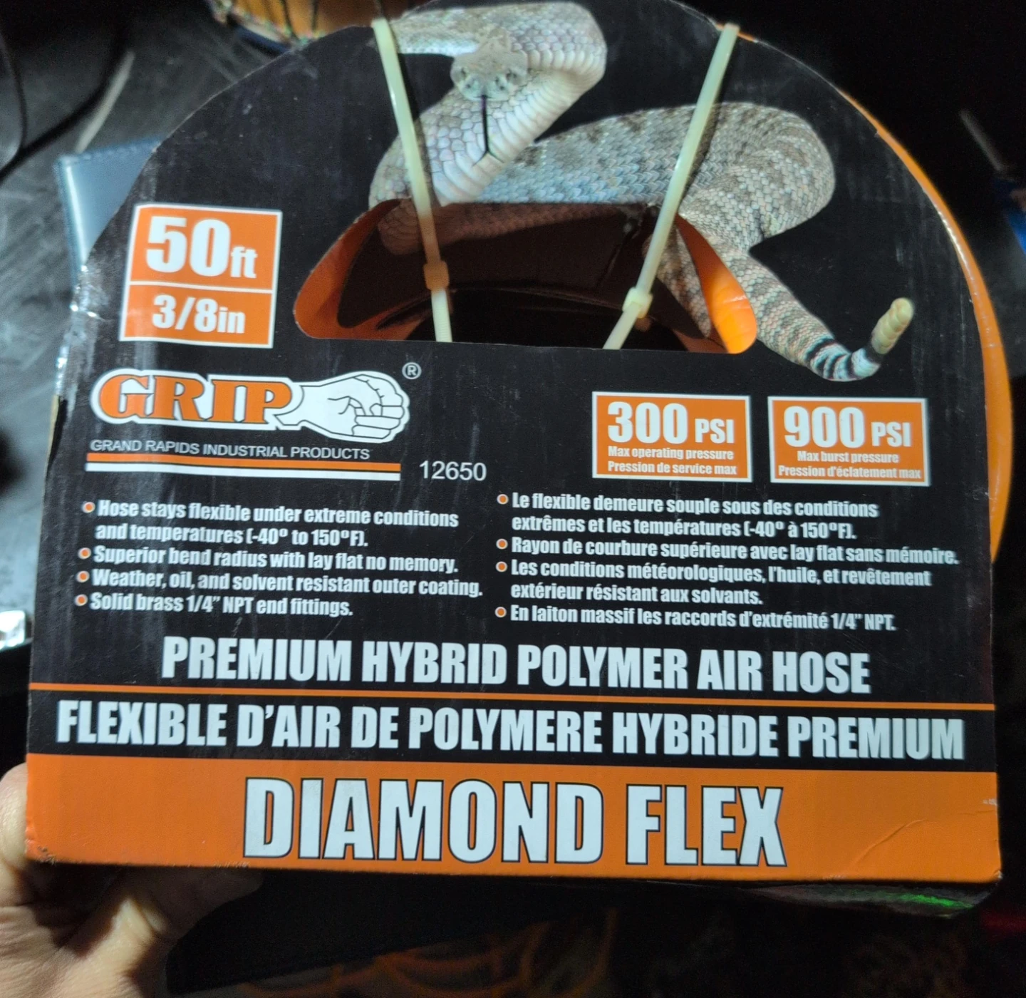 Grip Premium Hybrid Polymer Air Hose 50ft 3/8in