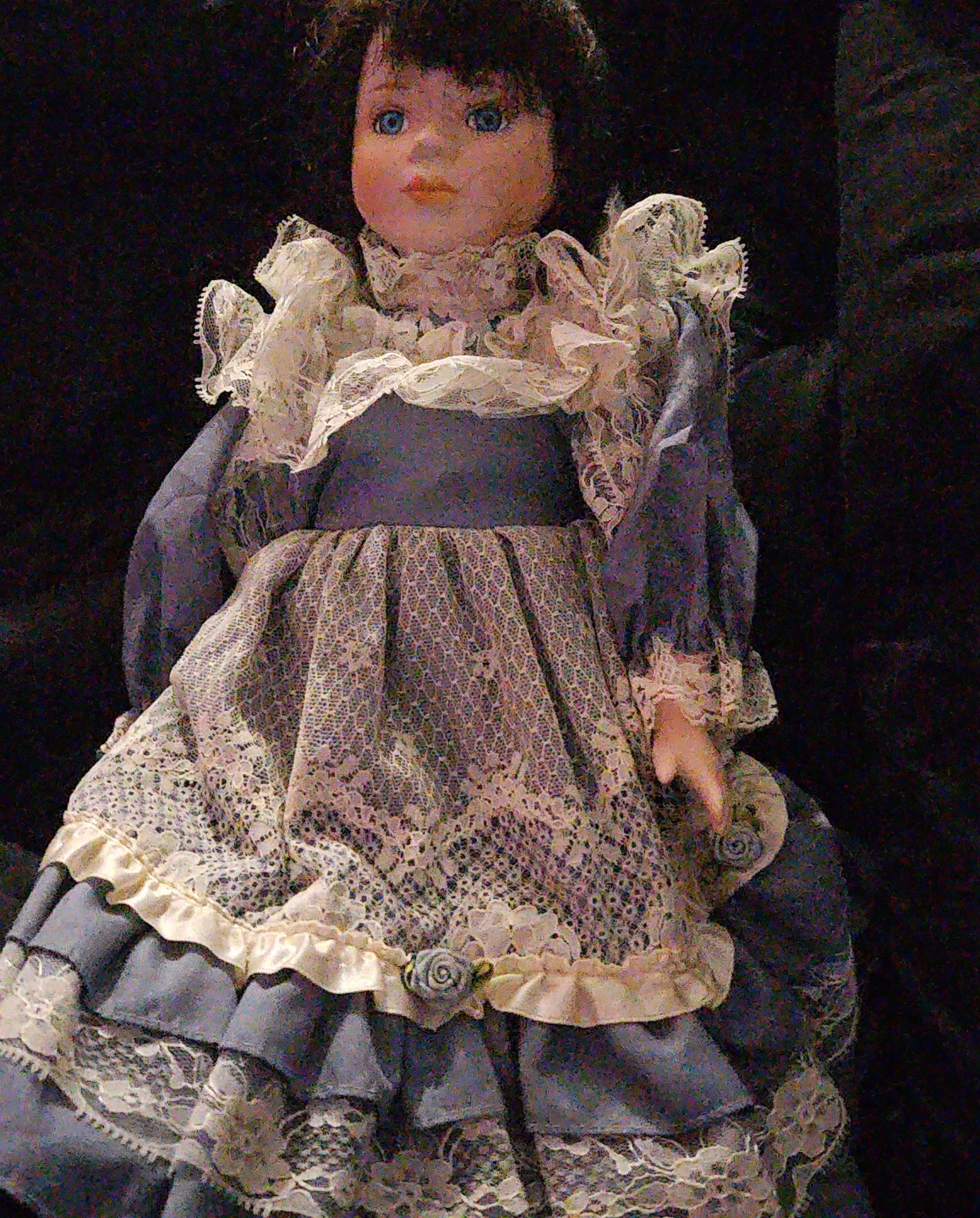 Porcelain Doll with Blue Dress