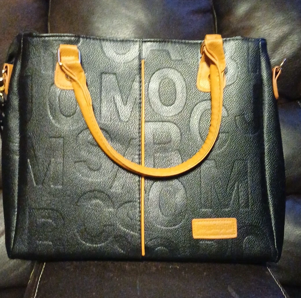 Mondani Black Embossed Tote Bag