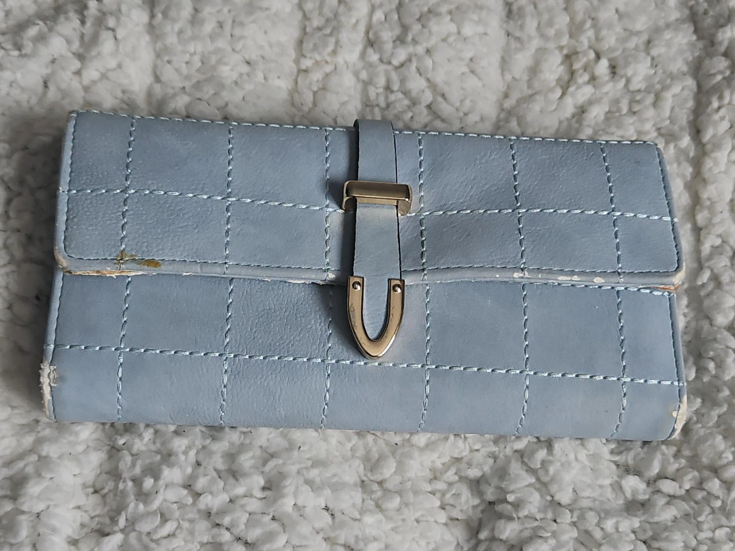 Light Blue Leather Wallet