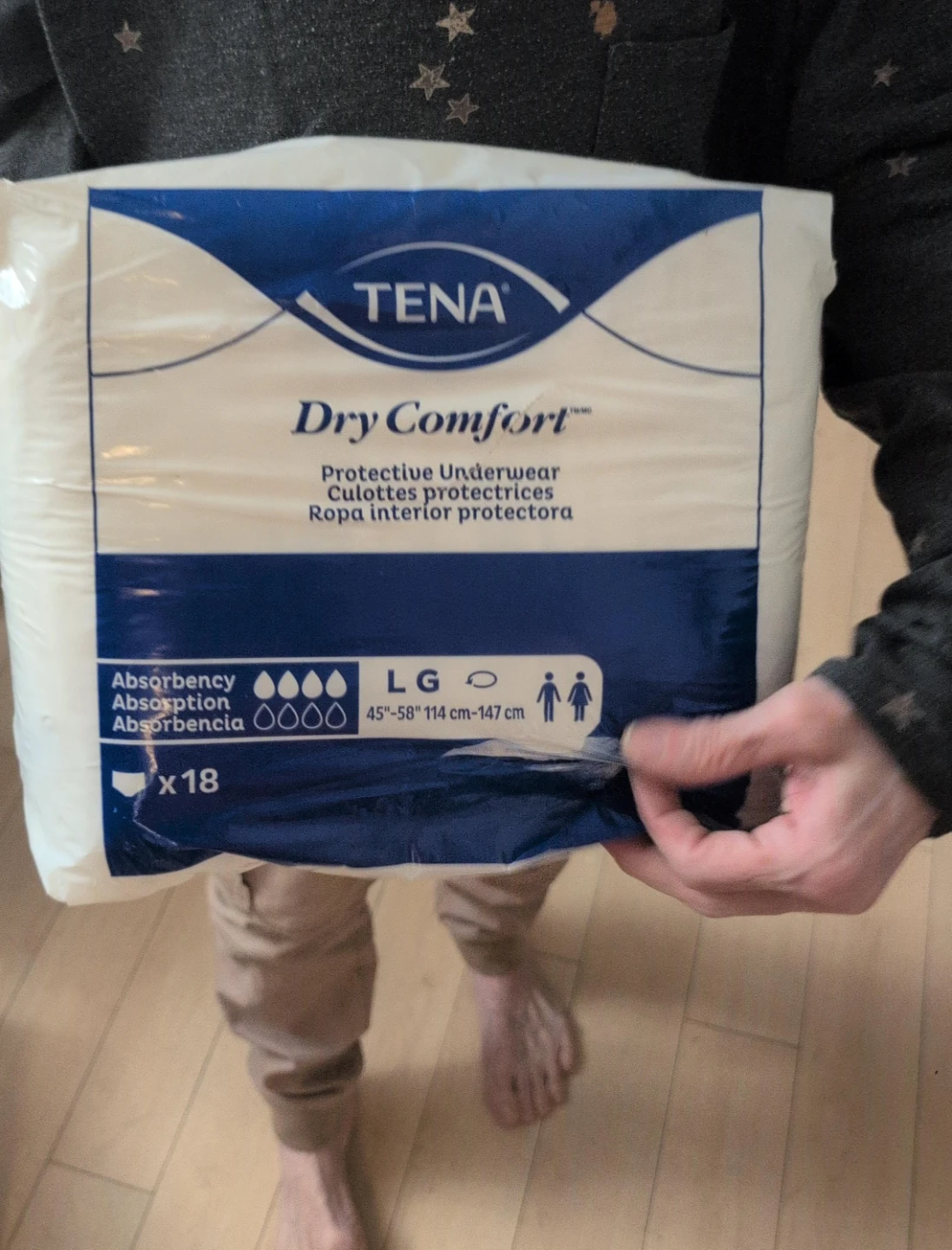 TENA Dry Comfort Protective Underwear - Size LG