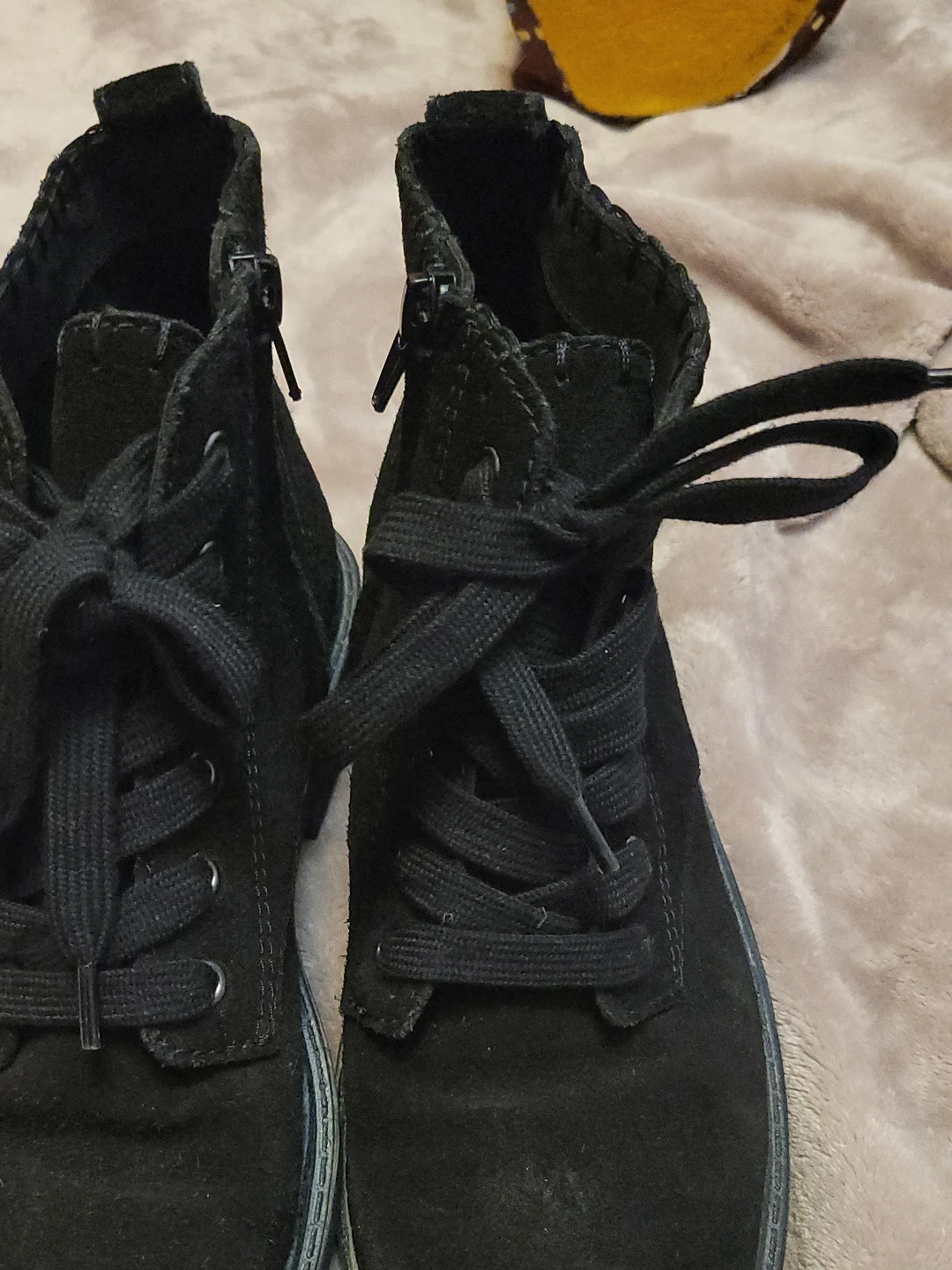 Black Suede Ankle Boots, Size 8 - photo 2