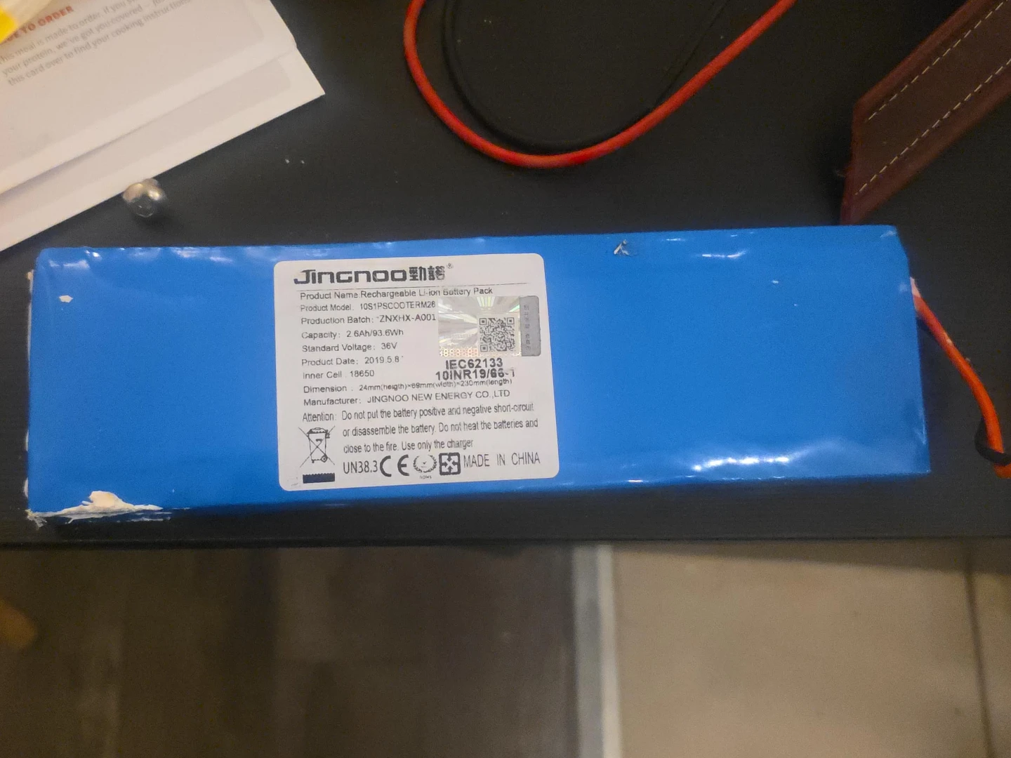 Jingnoo 36V Li-ion Battery Pack
