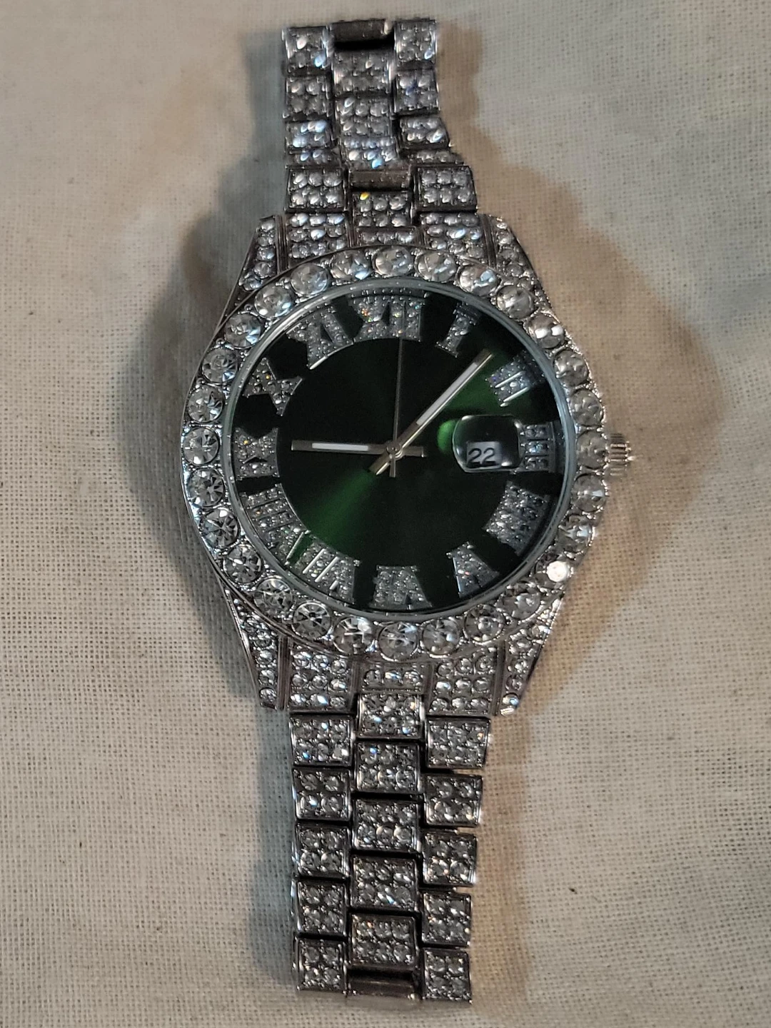 Green Dial Crystal Watch