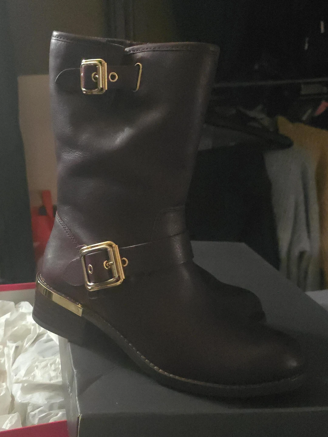 Michael Kors Leather Buckle Boots