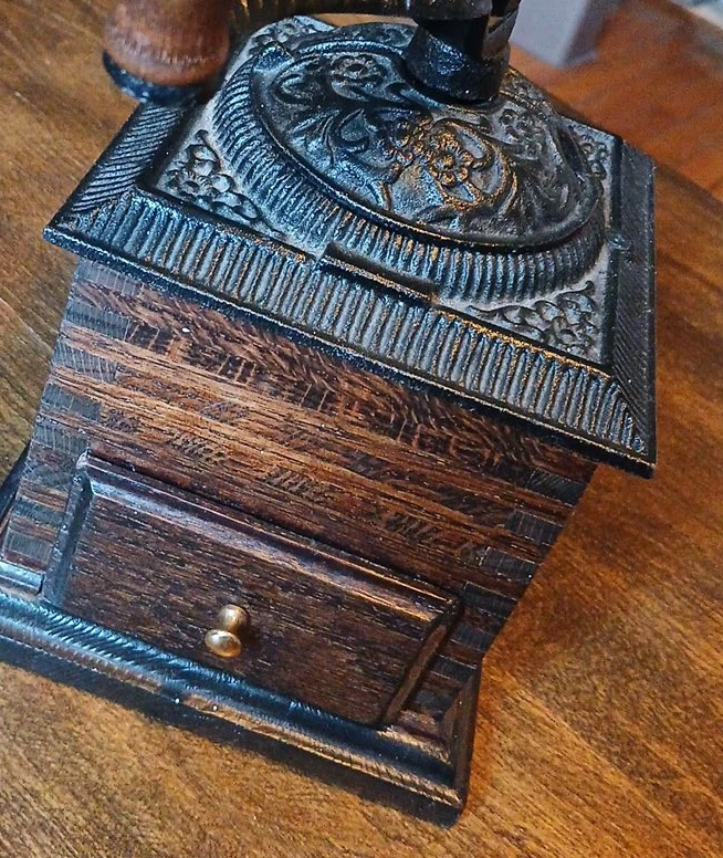 Vintage Wooden and Metal Coffee Grinder