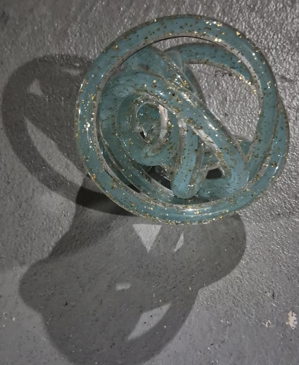 Blue Glitter Glass Knot Sculpture