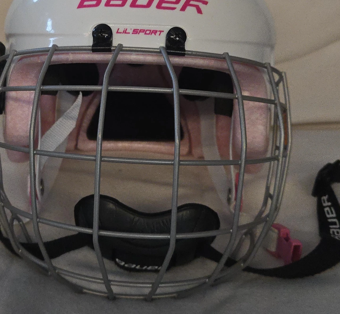 🏆Bauer Lil' Sport Hockey Helmet - White/Pink - Size 6-64
