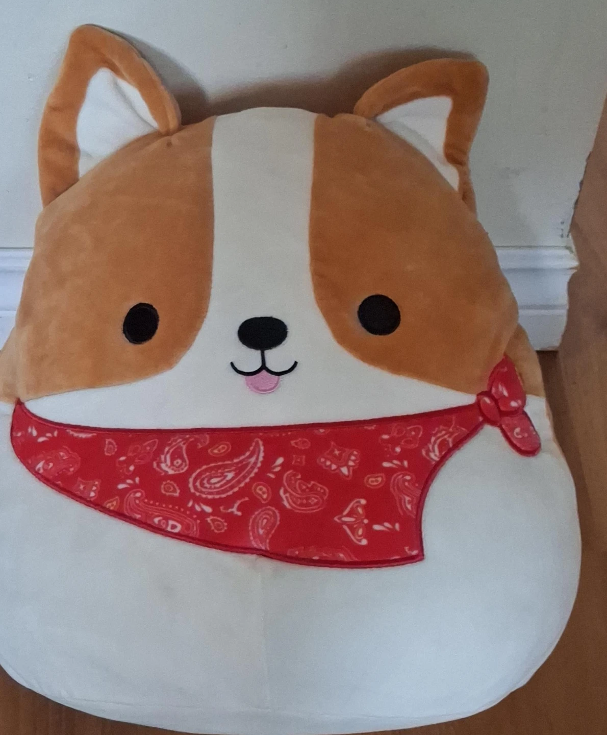 Squishmallow Corgi Plush Toy with Bandana