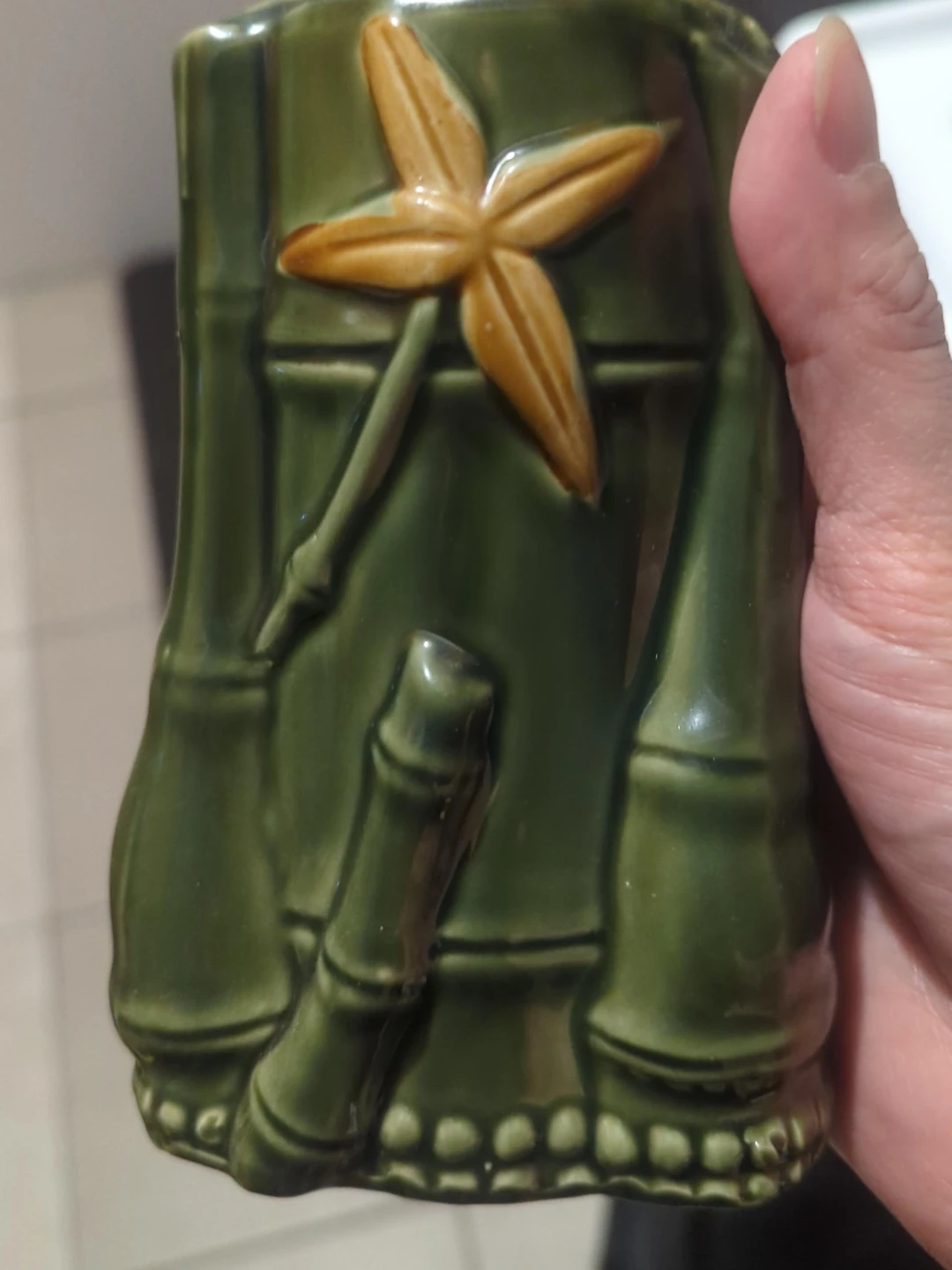 Ceramic Tiki Mug with Bamboo Design