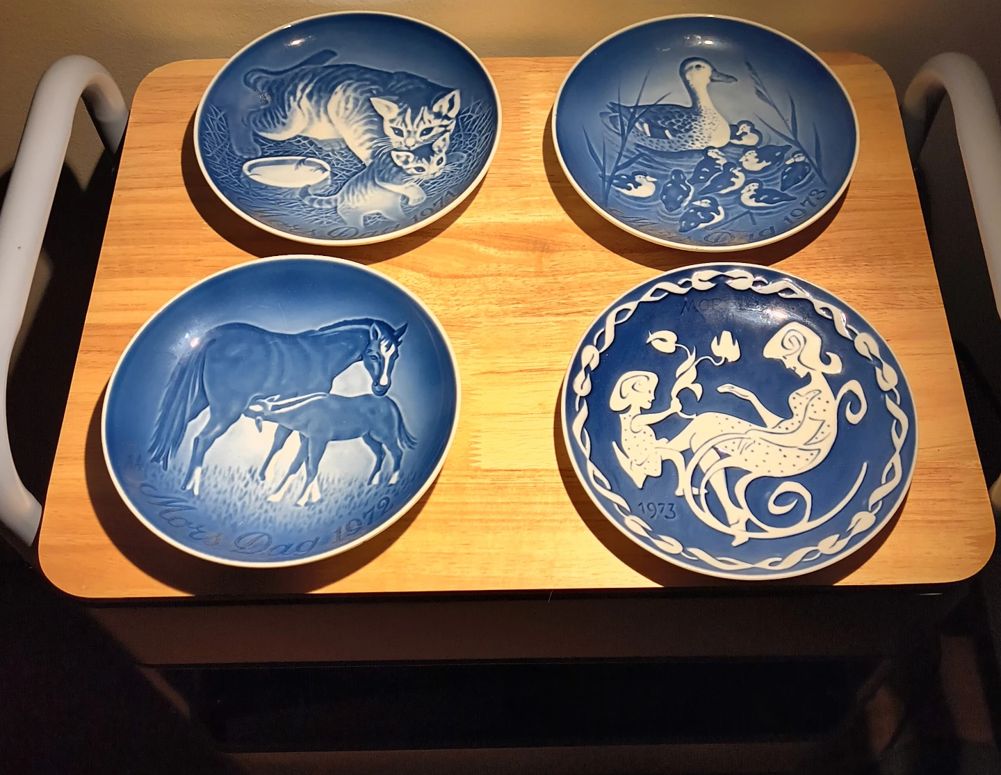 Set of 4 Royal Copenhagen commemorative plates