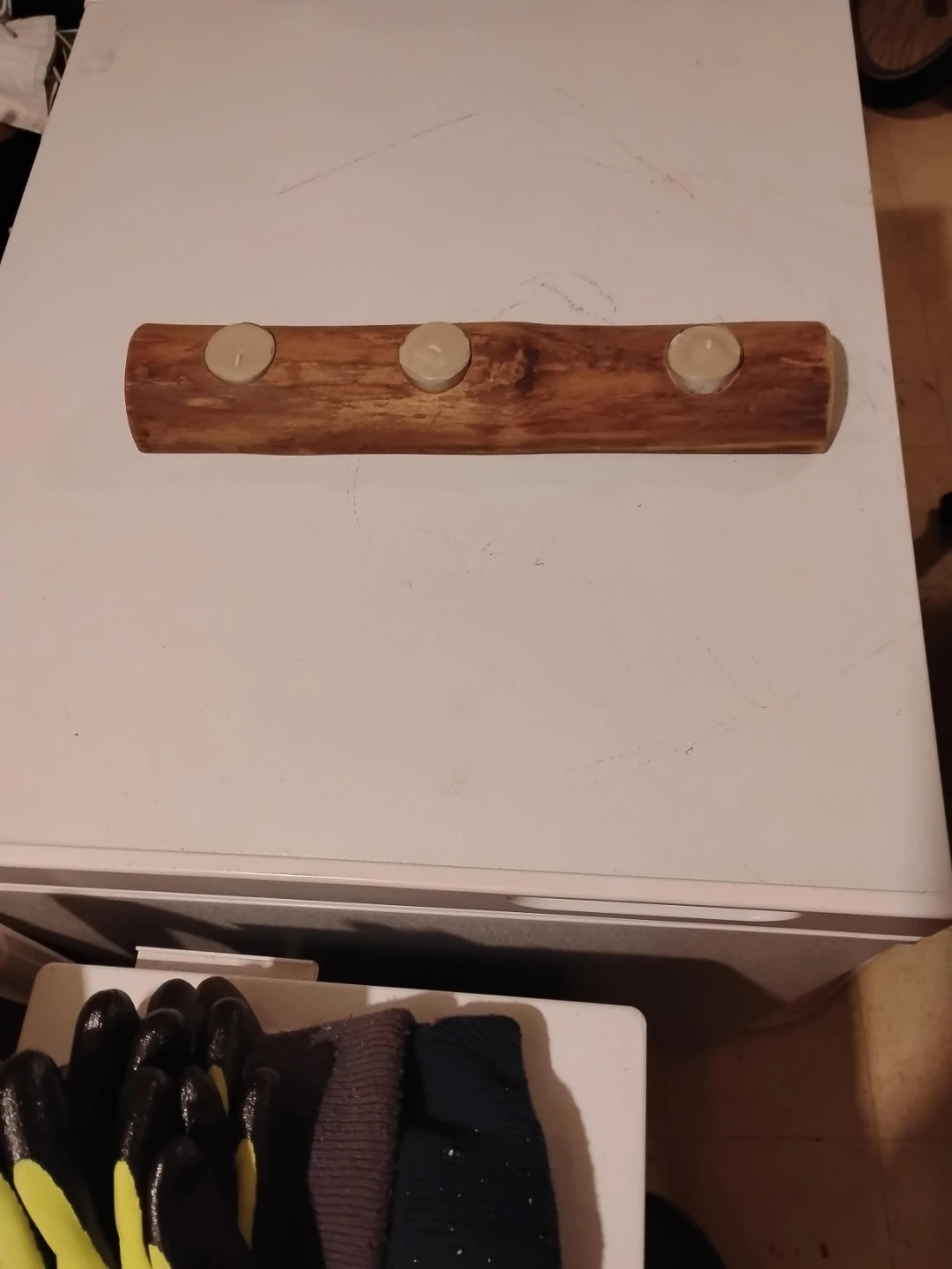 Rustic Wooden Log Tea Light Holder